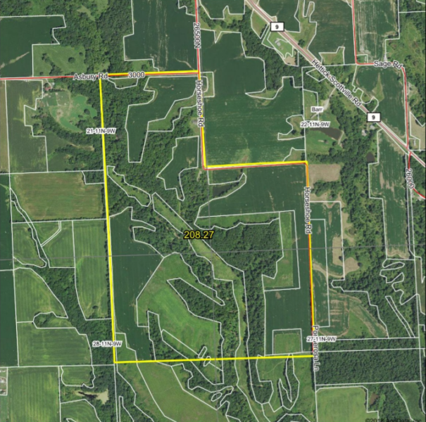 208.27 Acre Hunting+58% Income Producing Land, Macoupin County