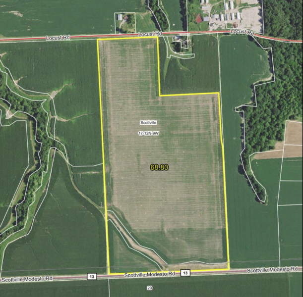 68.8 Acres, Class A · 97% Tillable · Macoupin County, Illinois